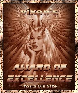 Vixen's Award Of Excellence For A D/s Site: Linked To Her Site